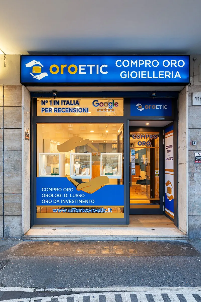 Vetrina esterna OroEtic Roma Tuscolana