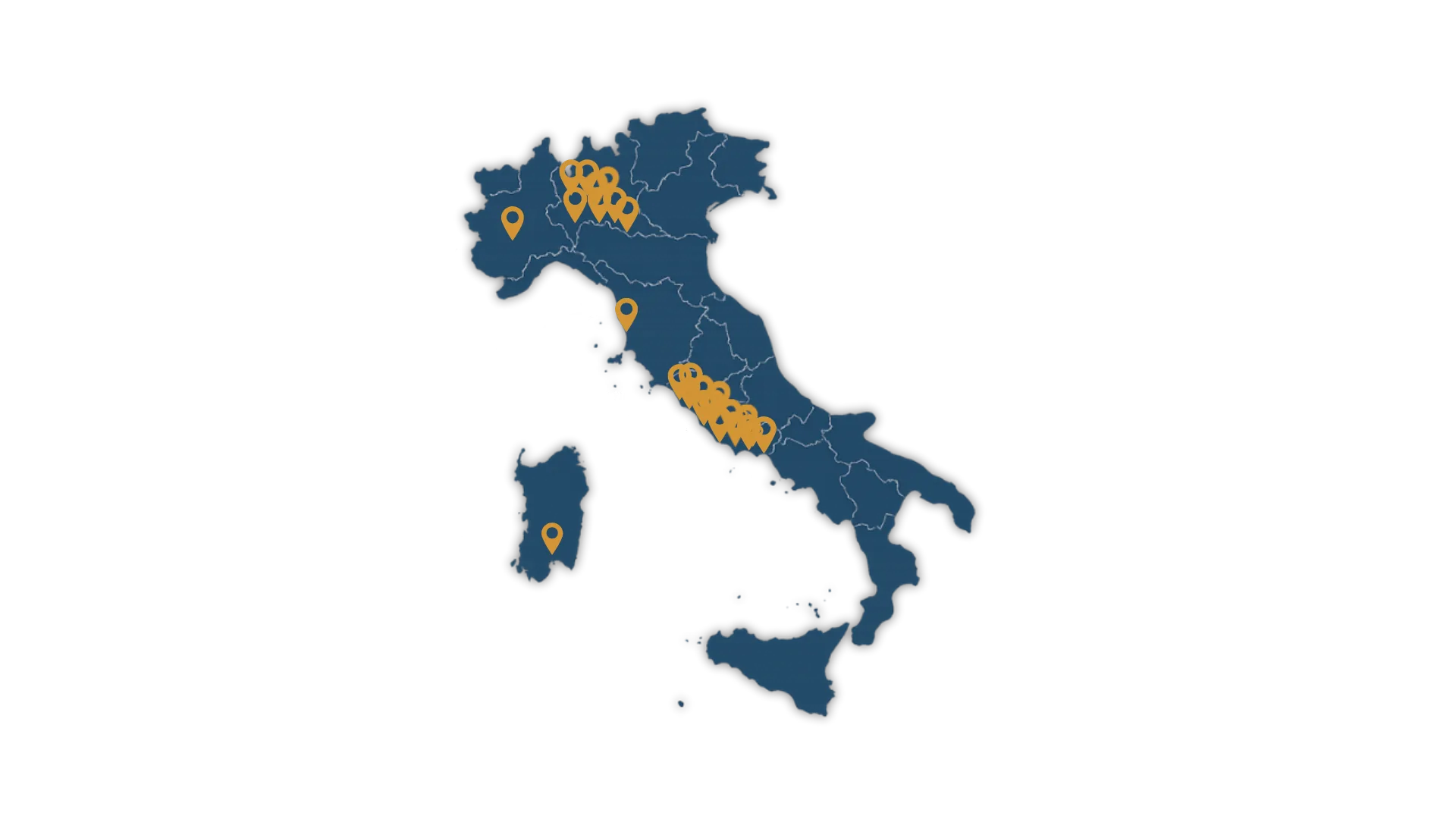 Mappa affiliati OroEtic in Italia — 13 punti attivi
